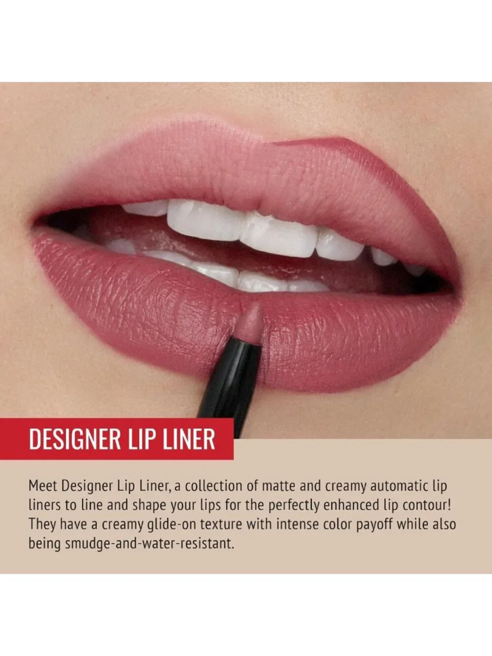 Soft Red Pearl Glam Liquid Lipstick & Matte Raspberry Lip Liner Bundle - Long